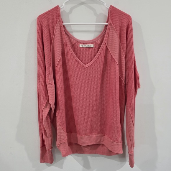 Free People Tops - Free People Womens Santa Clara Thermal Top Size Small Oversized Slouchy Beach